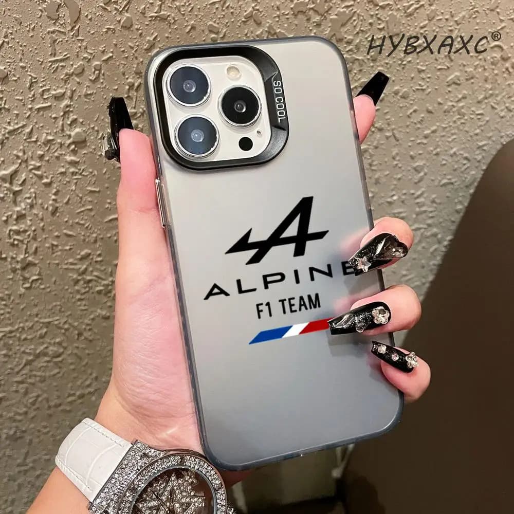 Custodia rigida antiurto A-Alpine S F1 T-Team per iPhone 17 Air 16 15 11 12 14 13 Pro Max XS X XR Plus 8 7 SE HYBXAXC