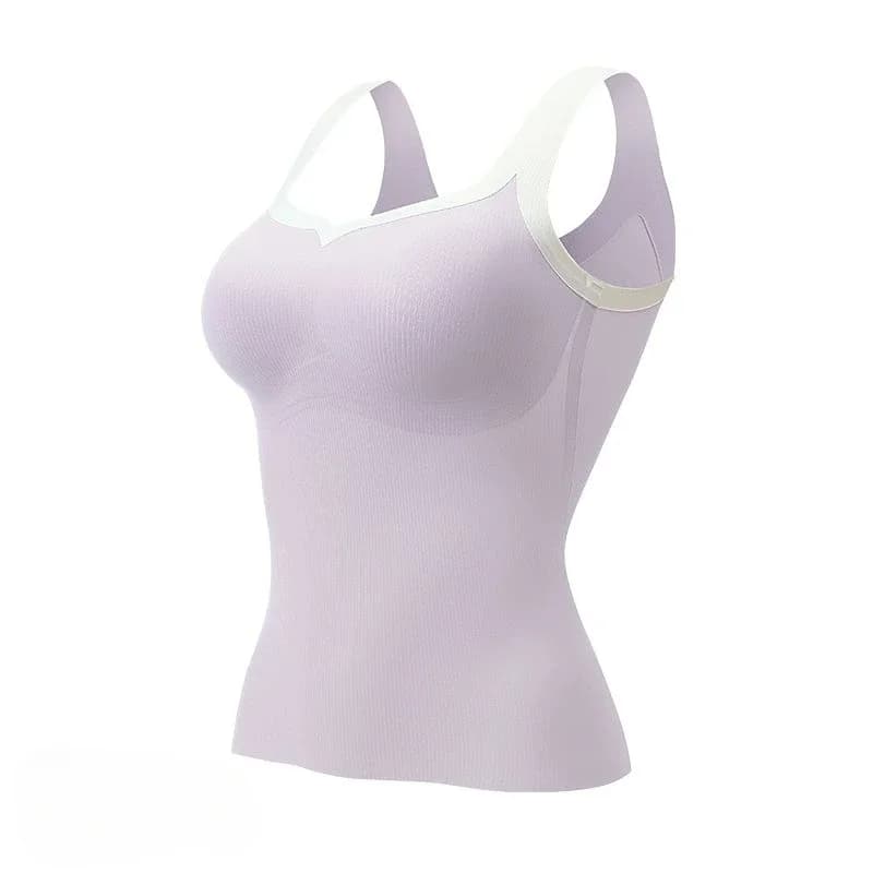 Women Bra One-Piece Underwear Traceless Camisoles Invisible Comfortable Underclothes Fashion Color Contrast Slim Fit Sports Vest