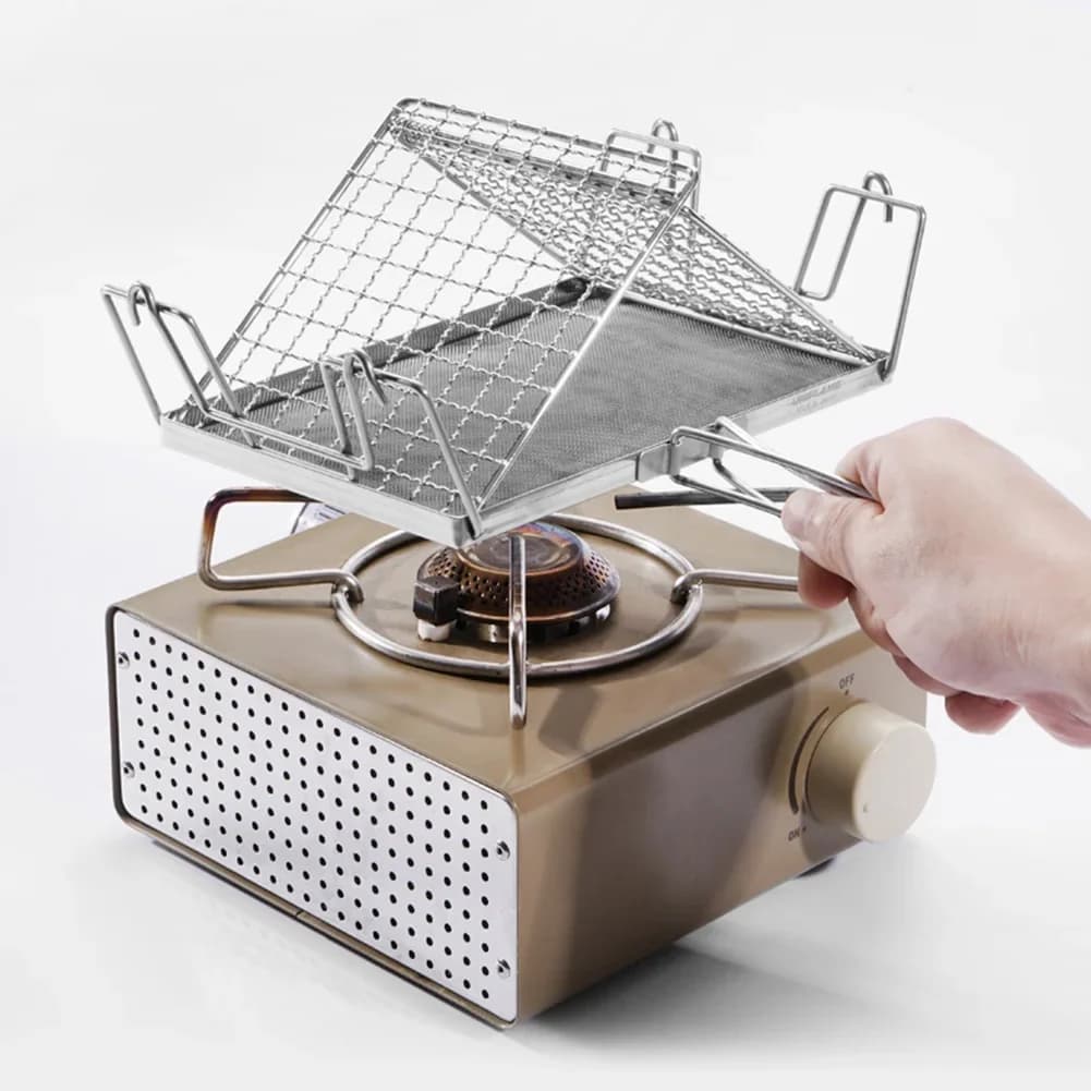 Stainless steel folding camping stove for stainless steel bread toaster for camping Picnic