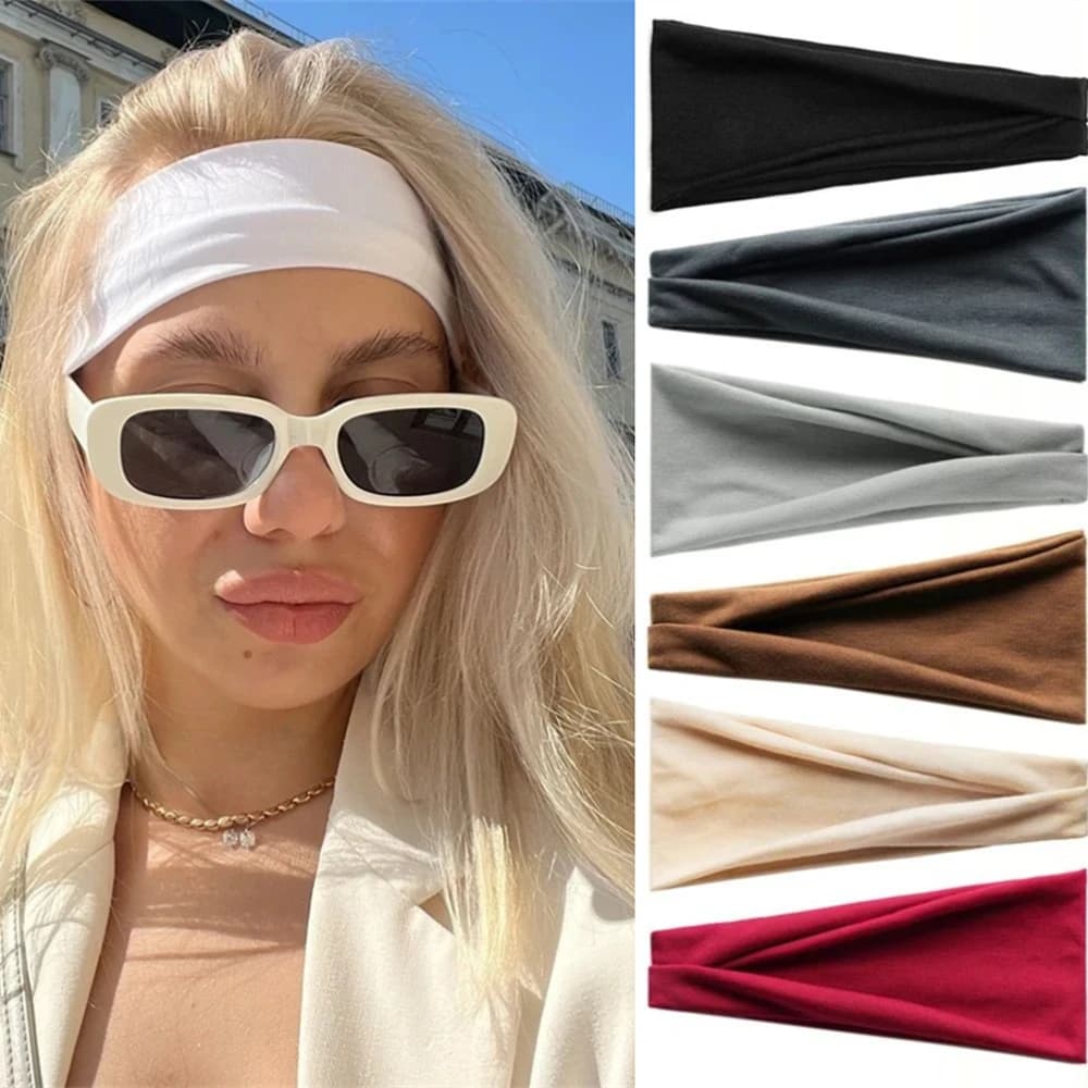 New Colorful Elastic Headband for Women Sport Hair Band Makeup Spa Hair Hoop Versatile Headwrap Hair Accessories Wholesale
