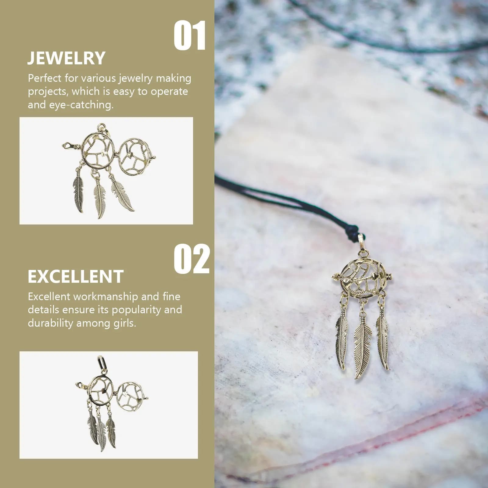 2Pcs Alloy Dreamcatcher Pendant Openable Jewelry Accessories DIY Necklace Charm Aroma Pills Holder Essential Oil Capsule