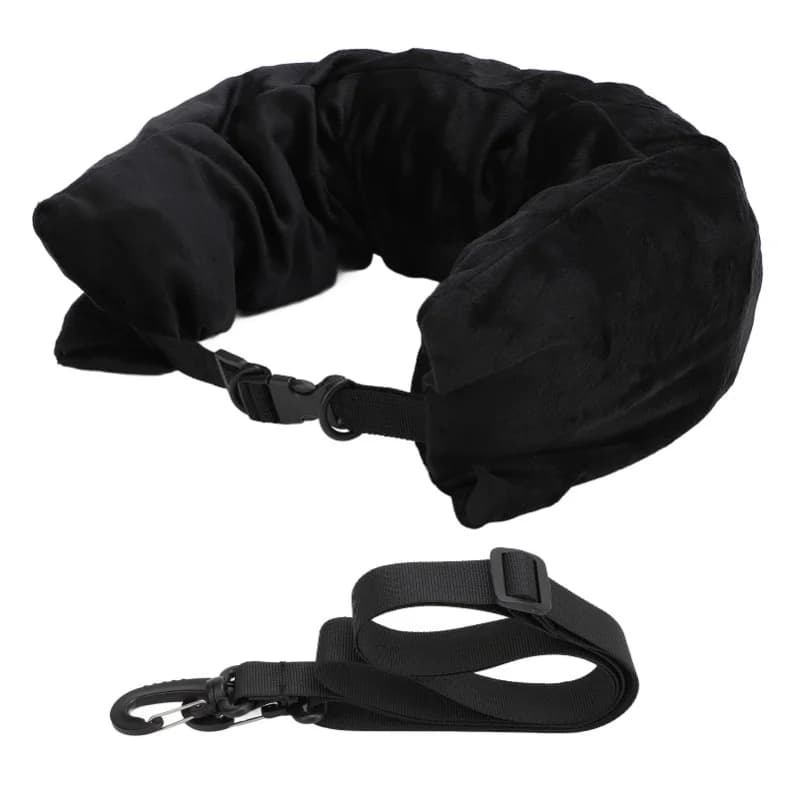Travel Neck Pillow Stuffable With Adjustable Strap U Shape Soft Packable Fillable Travel Pillow Storage Bag