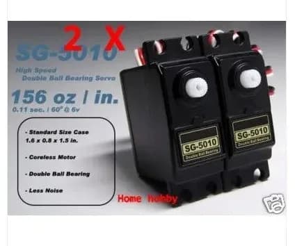 2x Servo SG5010 per Elicottero RC, Aereo, Barca, Auto, Camion