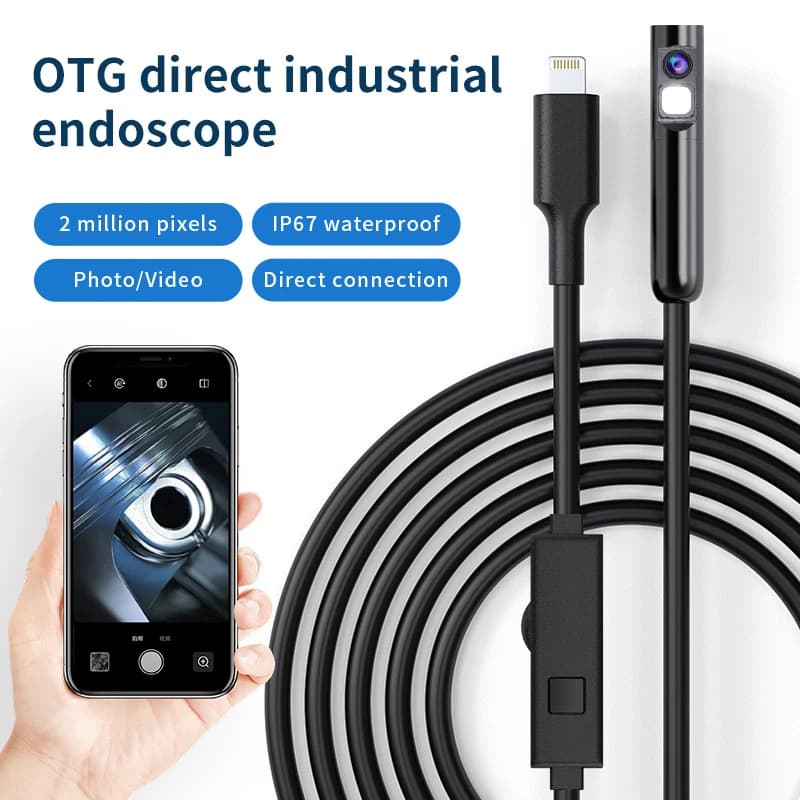 KERUI Endoscopio WiFi da 8 mm con doppia lente/singola 1080P Periscopio industriale Tubo Snake Mini endoscopico per telefono Android iOS
