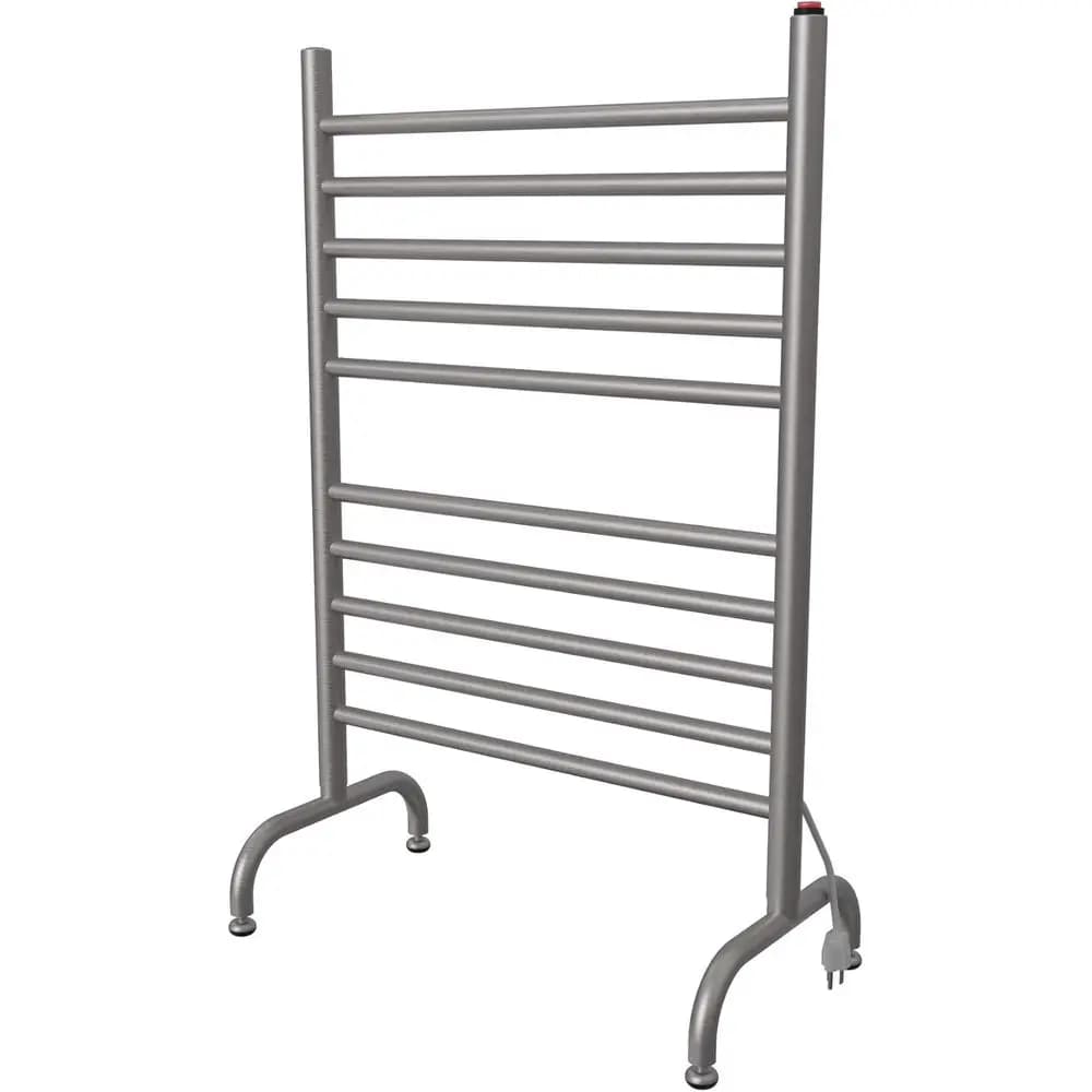 Scaldasalviette a 10 barre in acciaio inox spazzolato, modello 24 Standing