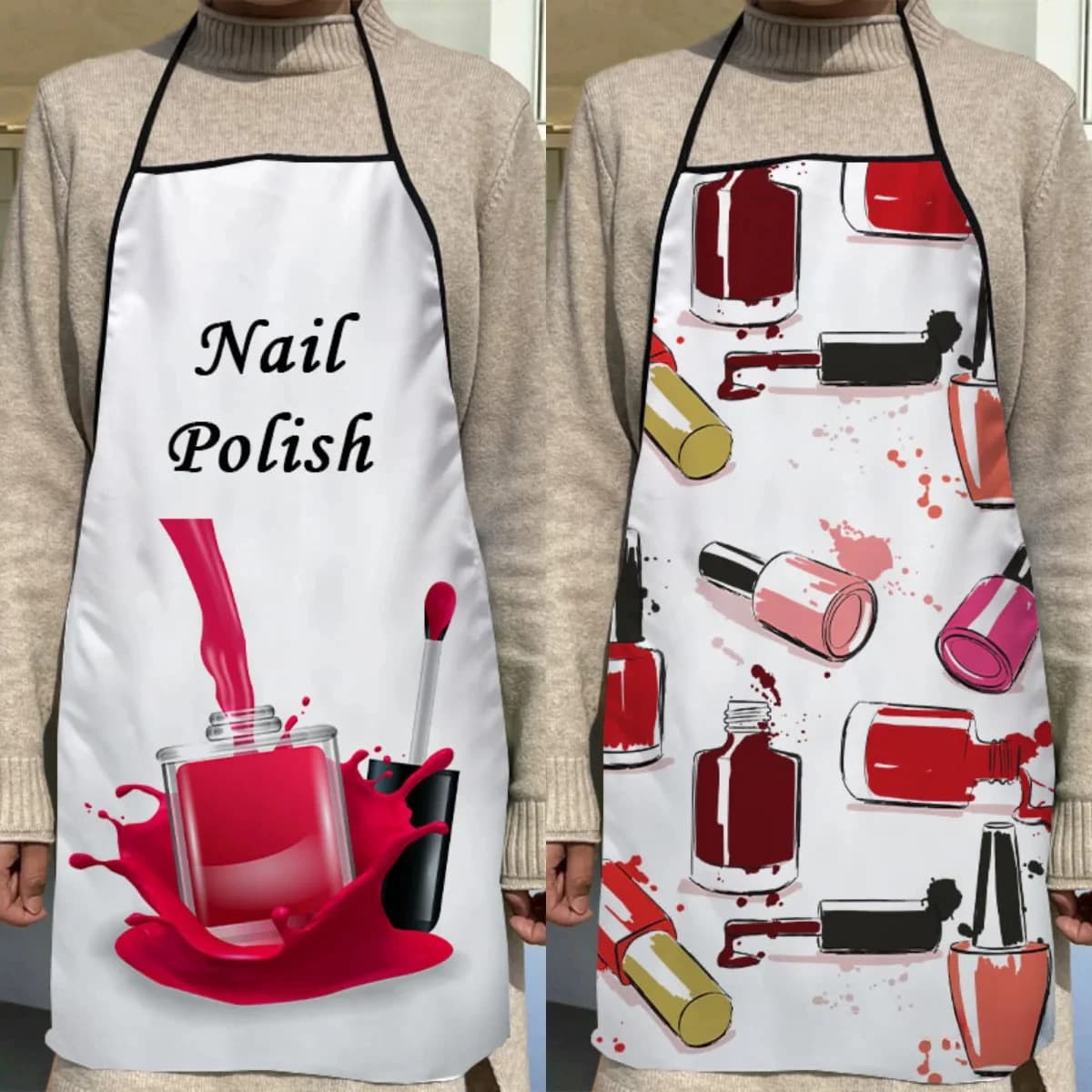 Grembiule per smalto per unghie dal design alla moda Logo del negozio per le donne Regalo Grembiule per la pulizia del tessuto Oxford Grembiule per accessori da cucina per la casa