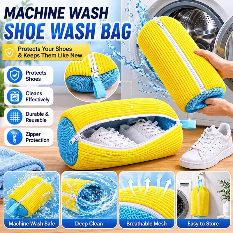 1/2 Pezzi Sacchetto per Lavaggio Scarpe in Chenille, Protezione per la Pulizia delle Sneaker, Sacchetto Riutilizzabile Traspirante in Rete con Cerniera per Scarpe