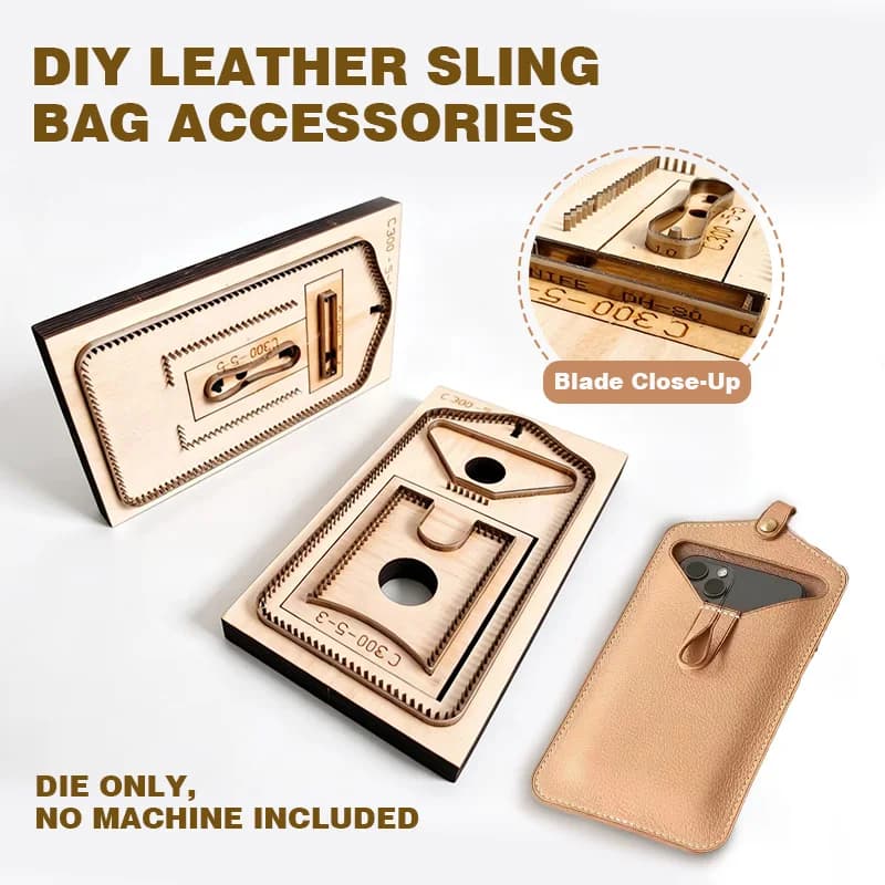 C300DIY Leather Craft Handmade Mobile Phone Case Die Mold Crossbody Bag Punching down Material Tool for DIY Handcraft