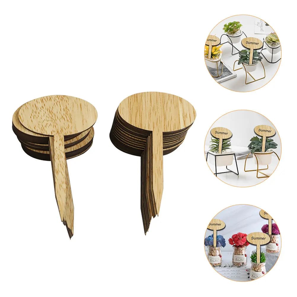 50 Etichette Ovali Eleganti per Piante, Marcatori da Giardinaggio in Legno Riutilizzabili, Scrivibili su Entrambi i Lati per Verdure, Fiori, Erbe e Piante in Vaso