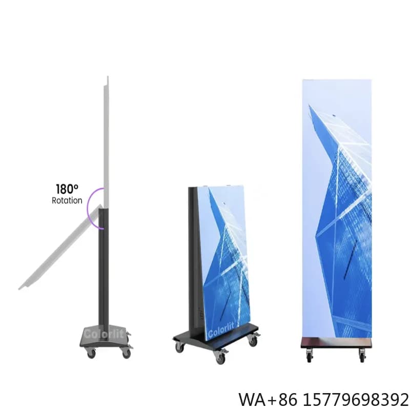 Anti Collision 640x1920mm LED Banner Poster HD New Dustproof Vertical Advertising P1.86 Foldable LED Poster
