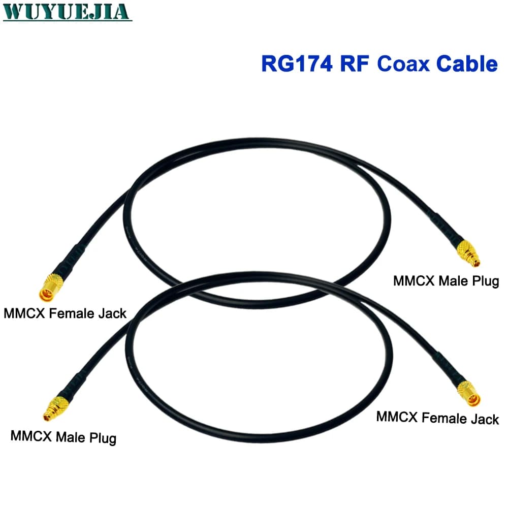 Cavo coassiale RF da 5 cm -15 metri RG-174 Spina maschio MMCX a jack femmina MMCX Cavo a spirale da 50 ohm per collegamenti di antenne Wi-Fi
