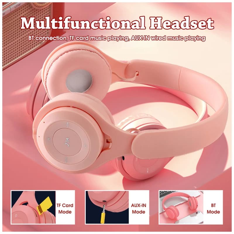 Y08 Macaron Stereo headphones with Bluetooth wireless band with microphone Play heads for mobile tablet gift for girl player