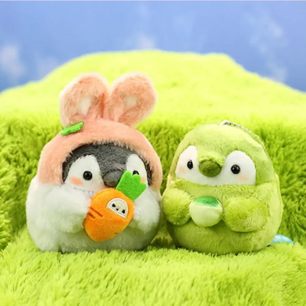 Kawaii Cartoon Cross-dressing Pinguino Bambola Peluche Zaino Borsa con ciondolo Ciondolo Portachiavi con animali di peluche regalo per bambini piccoli