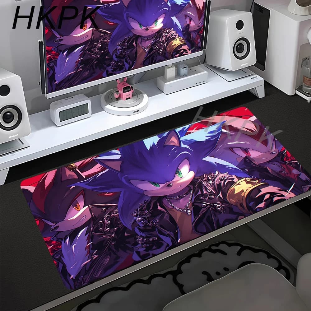 Tappetino per mouse Anime Sonic The Hedgehog, tappetino da scrivania con pad, accessori da gioco, tappetino XXL per tastiera Prime Gaming.