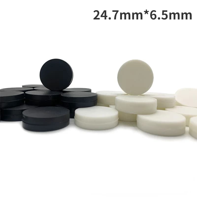 Set di pezzi da gioco in plastica da 15 pezzi, dama rotonda, Ludo, Backgammon, accessori per giochi di puzzle, 24,7 mm * 6,5 mm