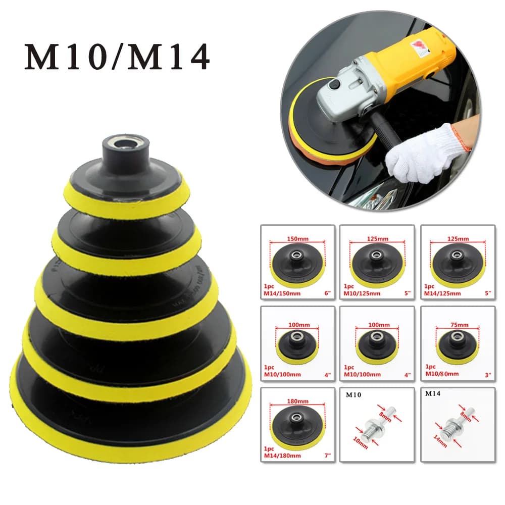 1pc 3/4/5/6/7 pollici supporto disco autoadesivo e asta da trapano per la cura della vernice dell'auto tampone per lucidatura asta da trapano strumenti di molatura automatica