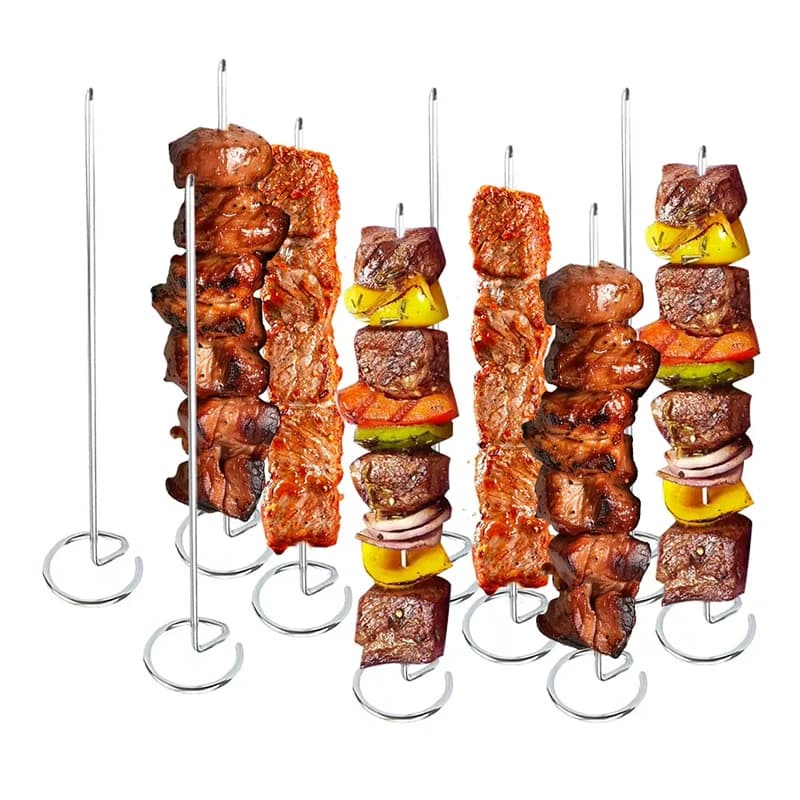 10 pcs multifunctional stainless steel 304 skewers for barbecue air fryer vertical oven needle reusable food material