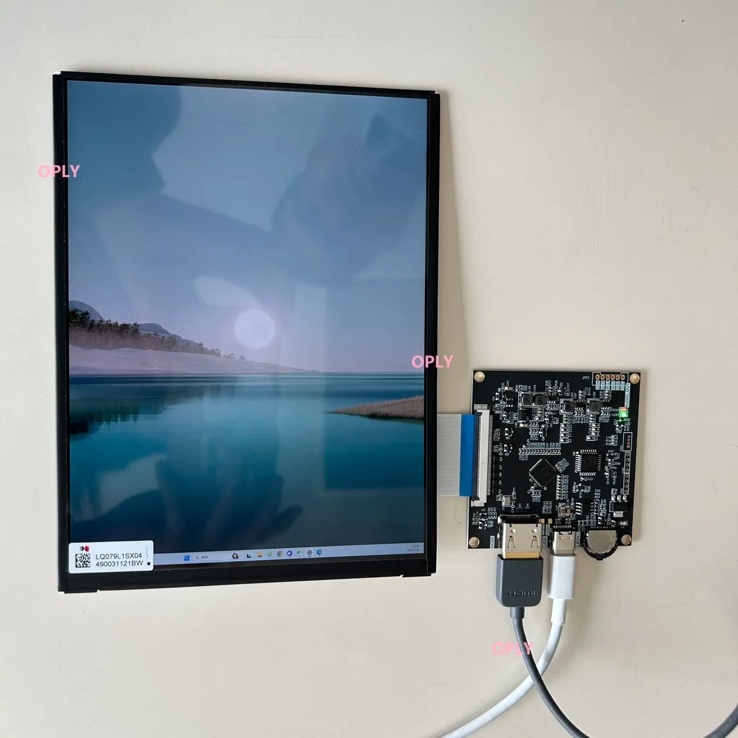 Schermo LCD fai-da-te Pannello immagine da 7,9 "IPS Laptop supportano rotazione di 90 gradi 2048X1536 + Scheda controller MIPI tipo C compatibile HDMI