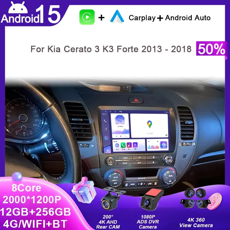 Car Radio For Kia Cerato 3 K3 Forte 2013 2014 2015 2016 2017 2018 LHD Head Unit Android Multimedia Player GPS Navigation No 2din