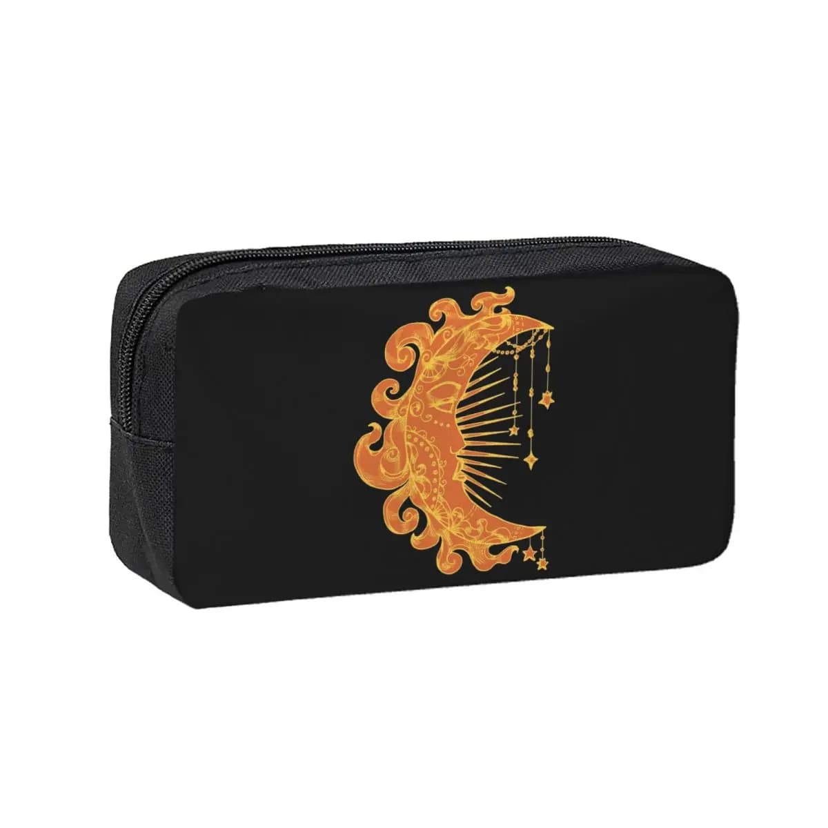 Witchy Mystic Moon Face Stars Sun Pencil Cases for Student School Pen Box Pencil Bag Pencil Pouch Storage Stationery Supplies