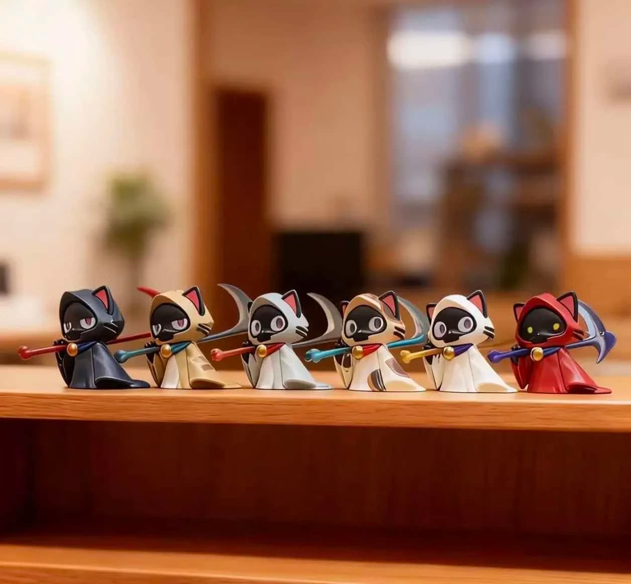 New Product In Stock Cat Blind Box Carrying Death Scythe Cute Figurine Desktop Ornament Festival Surprise Gift For Girls