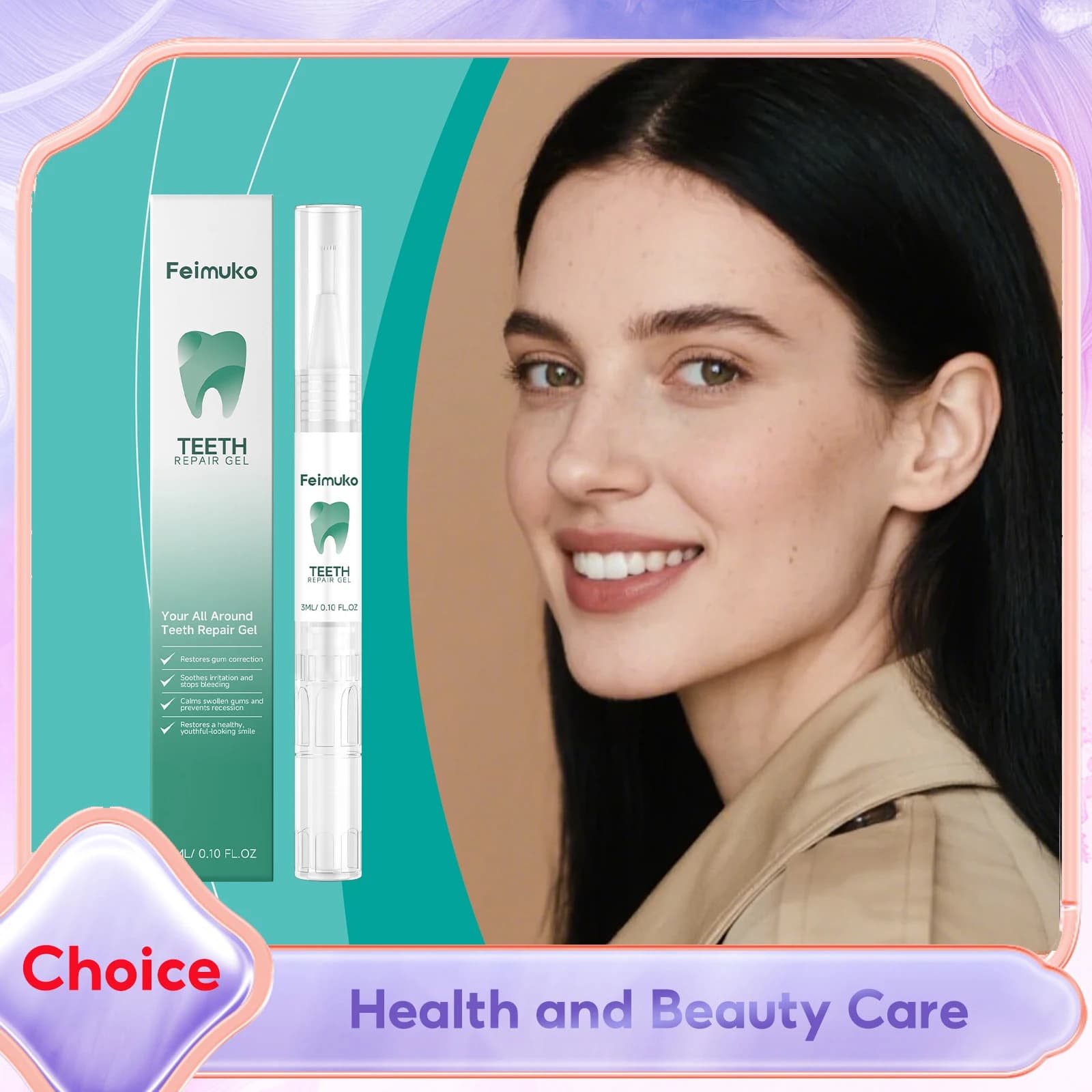 Gel Repair for Tooths, Whitening, Deep Cleaning, Remove Macchie and Dentale Plate, Delicate Care, Reidrata le Gengive, Oral Cleaning Gel