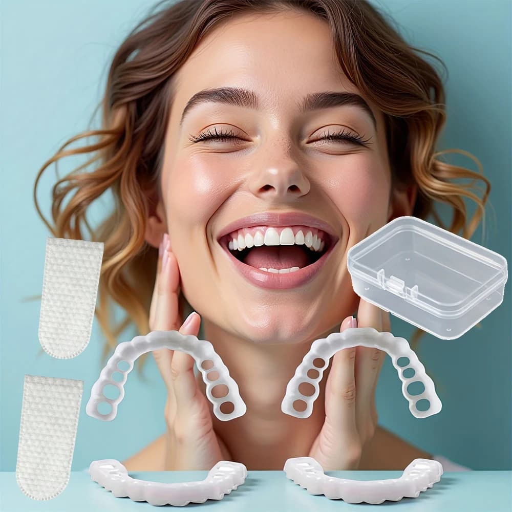 Faccette dentali alla moda per ragazze, copertura sbiancante riutilizzabile, si adatta alla tendenza di bellezza per l'uso quotidiano delle giovani donne H2931