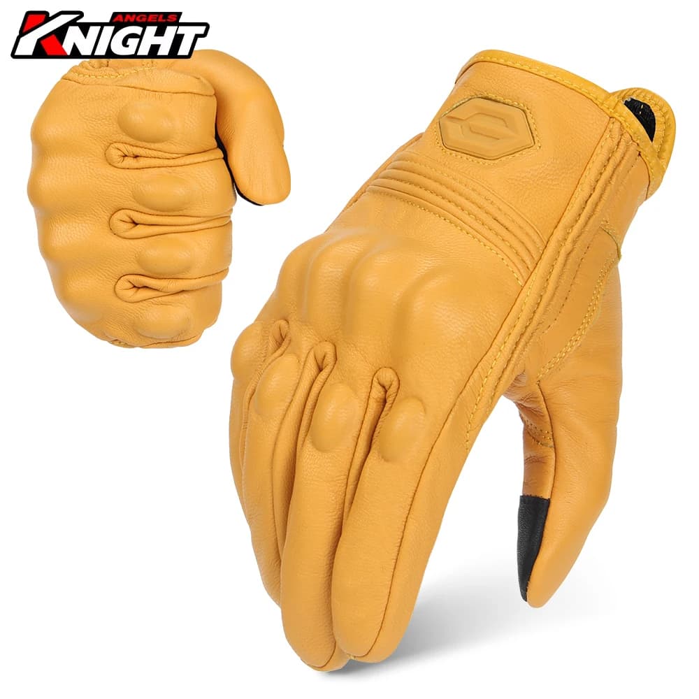 ​ Guanti da moto in pelle con foro Guanti da equitazione per moto da uomo Touch Screen Traspirante Moto Motocross Protezione anticaduta