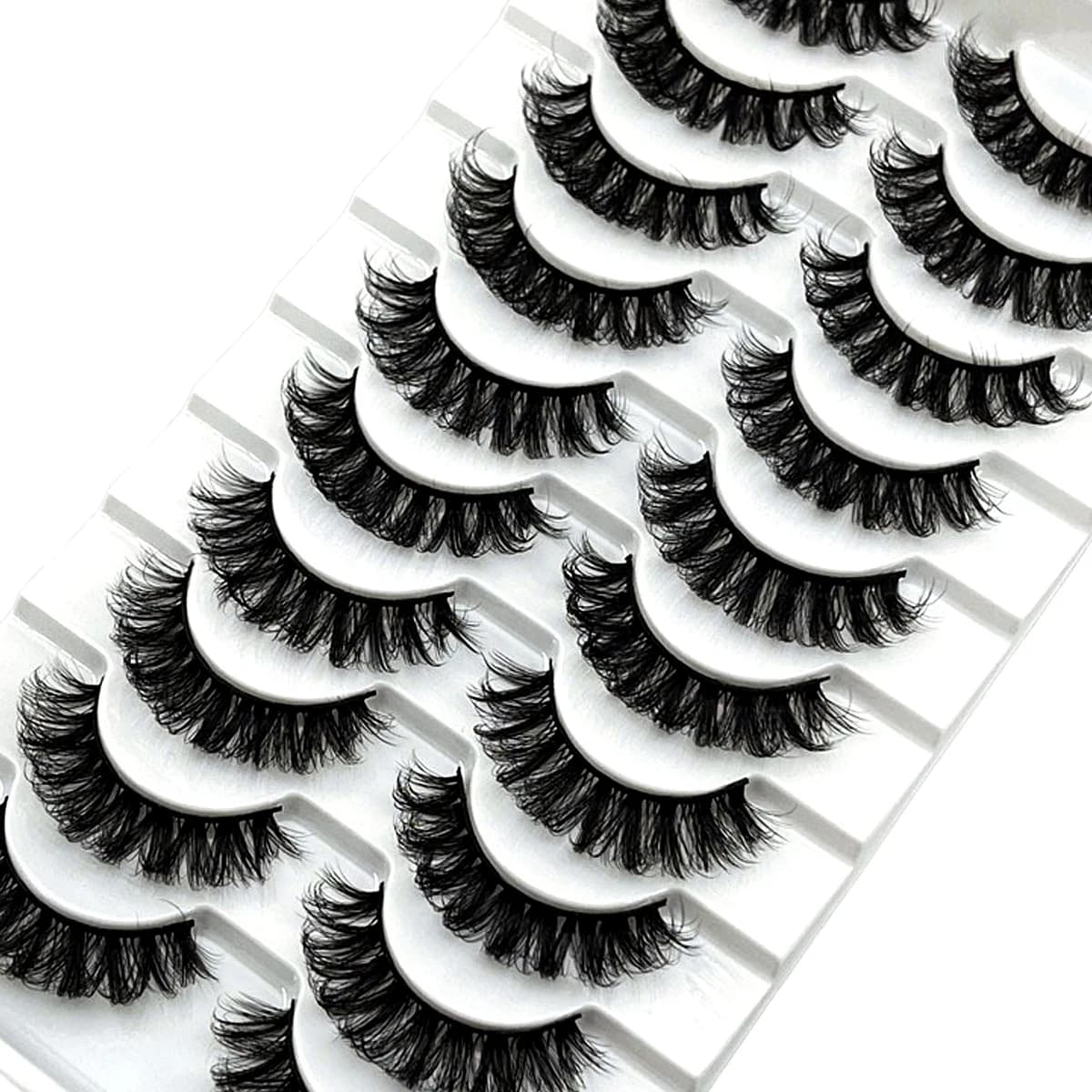10 paia DD curl strisce russe ciglia finte visone trucco ciglia visone 3D ciglia finte naturali estensioni ciglia