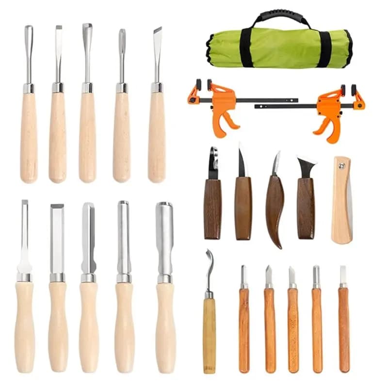 23Pcs Wooden Carving Chisel Set, Woodworking Tools