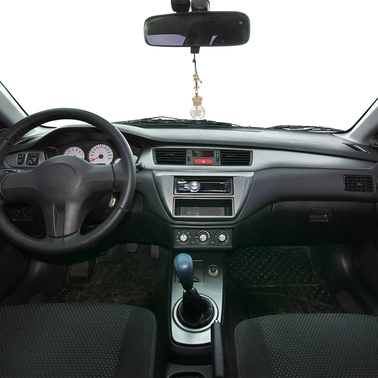 Set di 5 Diffusori di Aromi per Auto a Forma di Margherita, in Vetro, Legno e Metallo, Ricaricabili, per Interni Auto e Decorazione Casa