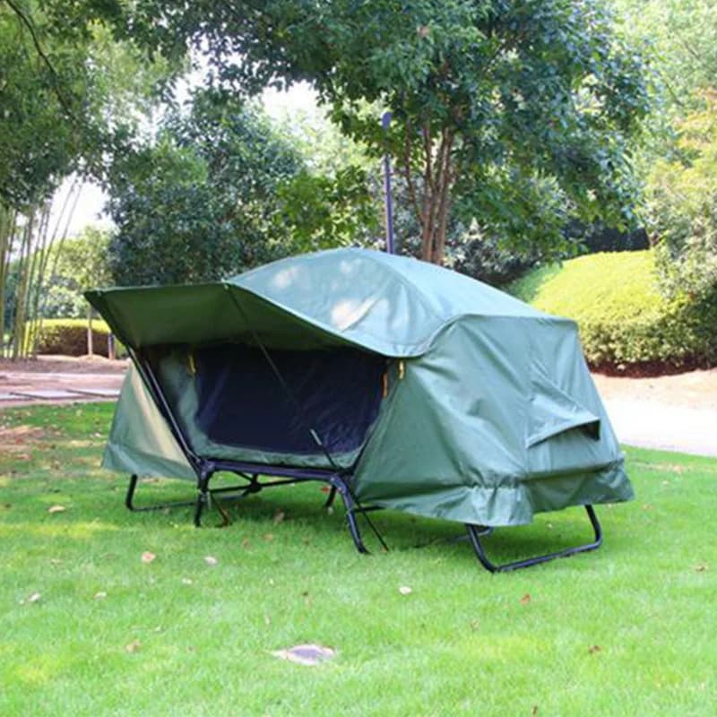 Tenda da Campeggio Pieghevole Impermeabile Portatile Rialzata per 2 Persone con Letto