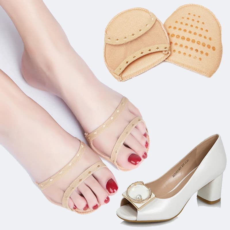 Adesivo per scarpe con imbottitura sull'avampiede Inserti per scarpe con tacco in gel Cuscino antiscivolo Tacchi alti Mezze solette Calzini per piedi Riempitore Accessori donna