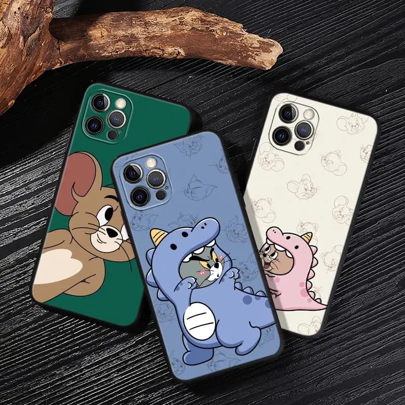 Case for iPhone 17 16 15 14 13 12 11 Pro Max Plus Cover Poster J-Jerrys Mouse T-Toms Cat for iPhone 17 Pro 17E Air 16e Morbida Funda