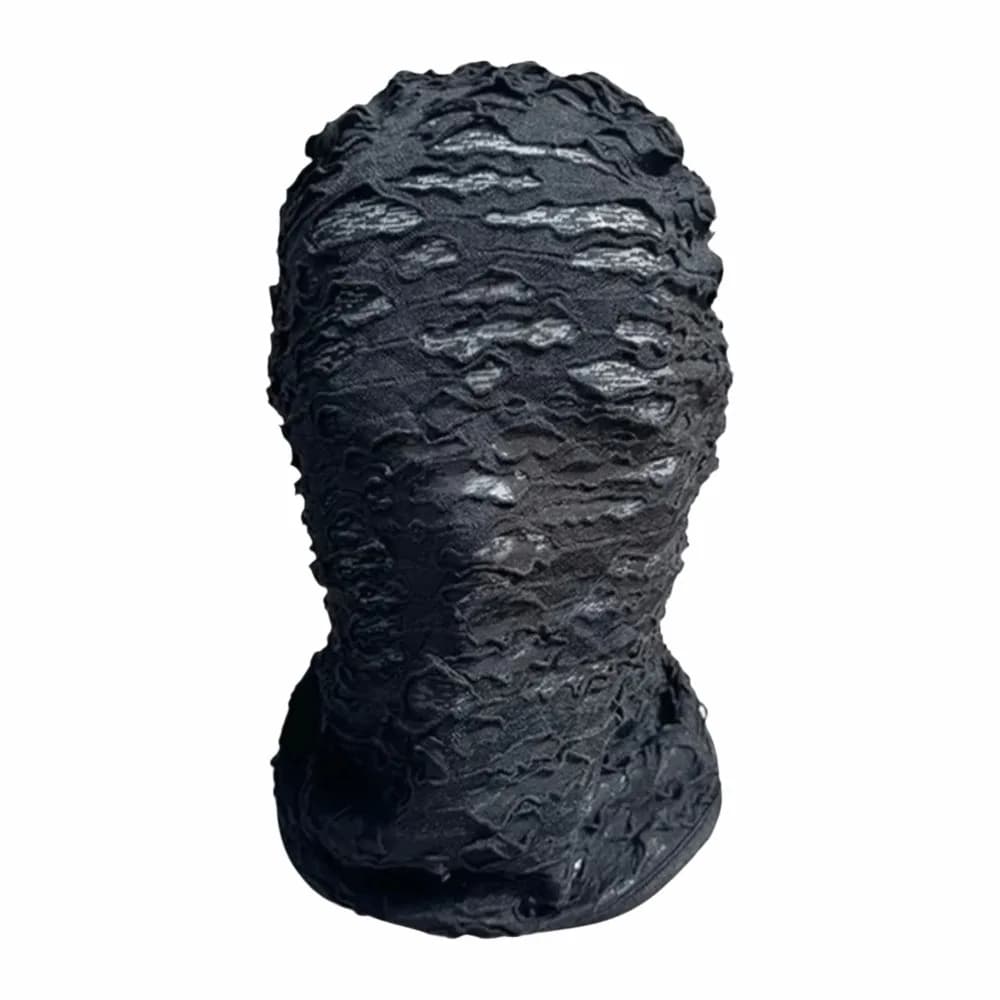 Passamontagna Nero in Materiale Sottile Senza Fori, Maschera da Sci Integrale Traspirante con Protezione UV