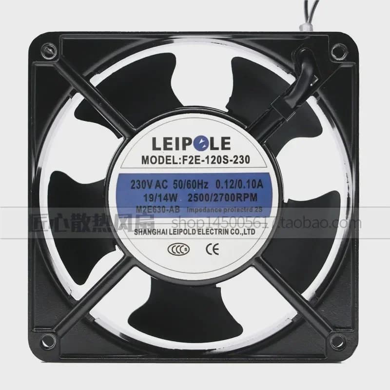 Original Lepu F2E-120S/B-230 Axial Cooling Fan for AC220V 12038 4 Inch Cabinet Fan