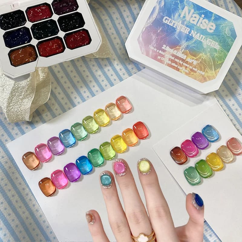 Smalto per unghie solido Summer Candy Jelly Color Gel per unghie 9 colori - Gel fissante forte, colore gelatina trasparente, può essere sovrapposto