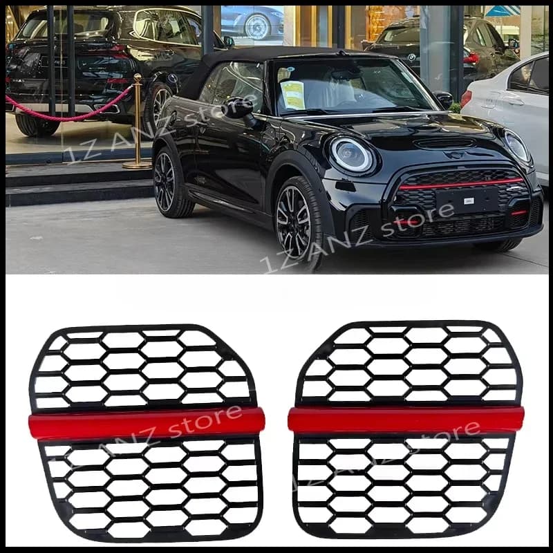 New ABS Material Decorations Racing Style Bumper Duct Fins Side Mesh Fish Scale Net for BMW Mini Cooper 2LCI JCW F55 F56 F57