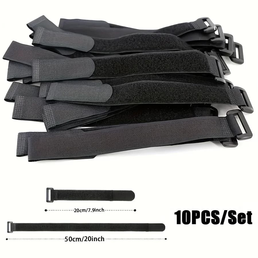 10pcs Hook and Loop Straps Fastening Straps Self-Adhesive Nylon Cinch Ties for Cable Management Fishing Home Organizing