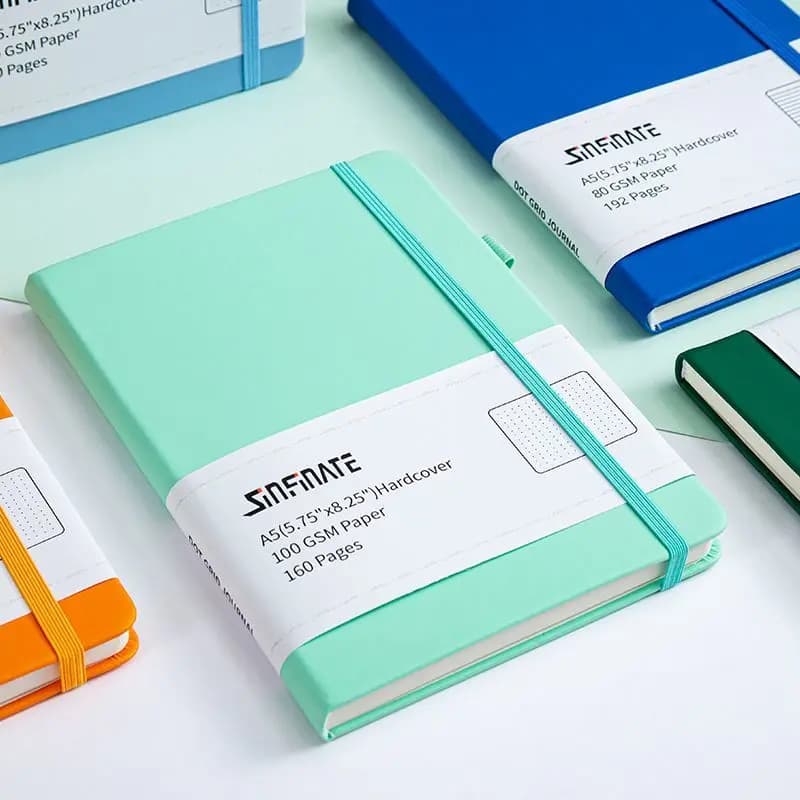 Quaderno A5 Portatile con Puntini, Copertina Rigida in Pelle PU, Diario Creativo di Tendenza, Agenda Planner A5, Articoli di Cancelleria