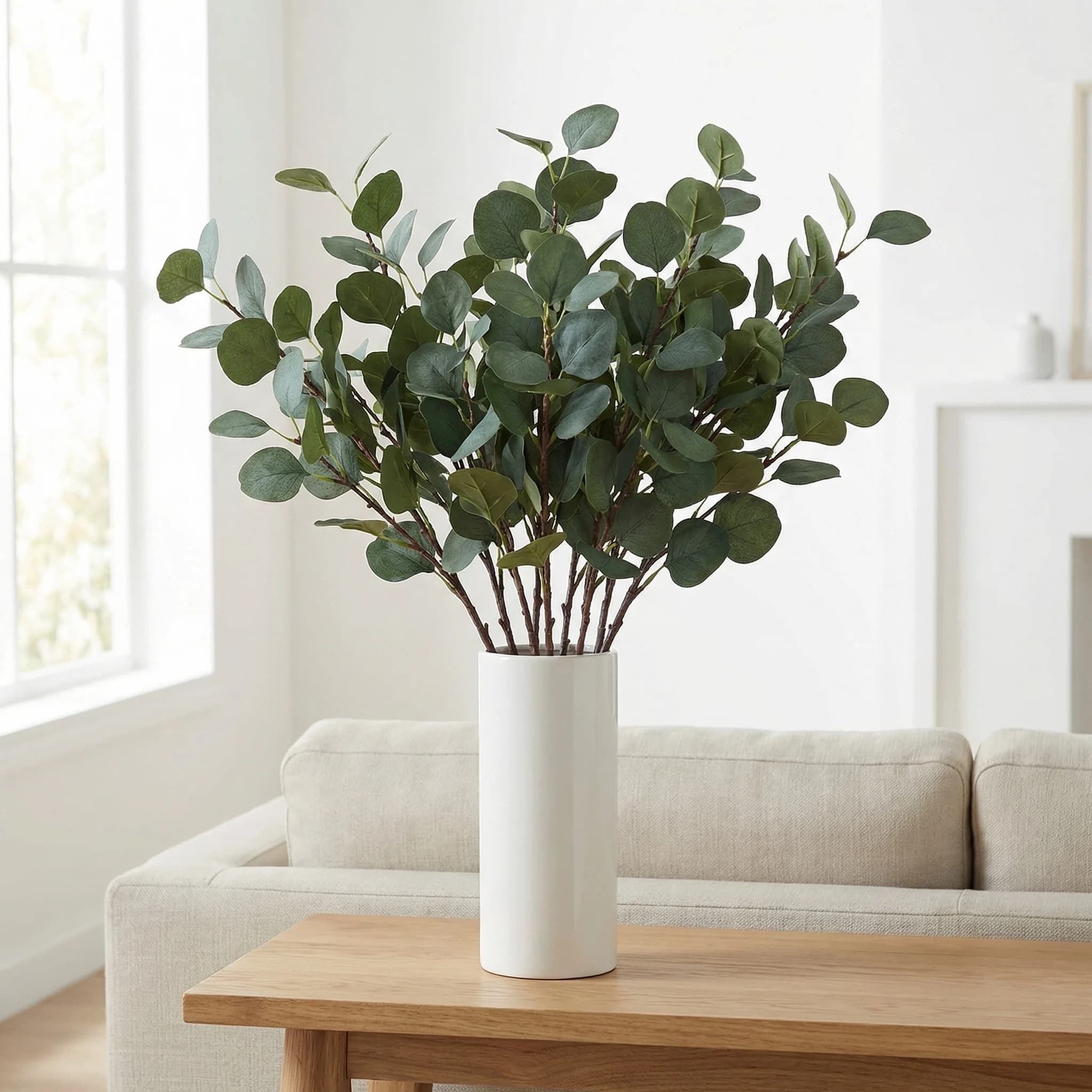 Foglie di Eucalipto Artificiali, Rami di Eucalipto con Fiori, Bouquet Floreale per San Valentino, Matrimoni, Decorazioni Verdi per la Casa