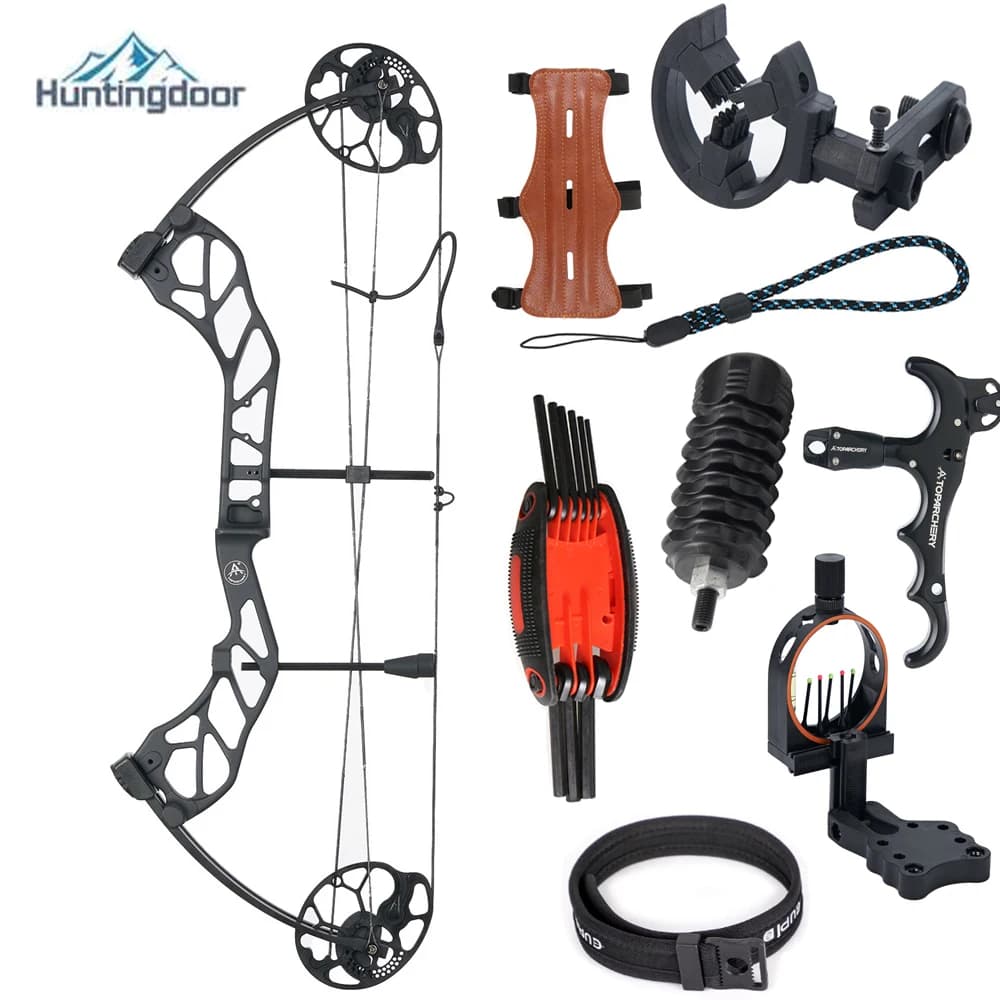 Compound Bow Archery Sets Adjustable Draw Weight 19-70lbs IBO 320 FPS for Outdoor Hunting Target Shooting Bow Accessories Kit