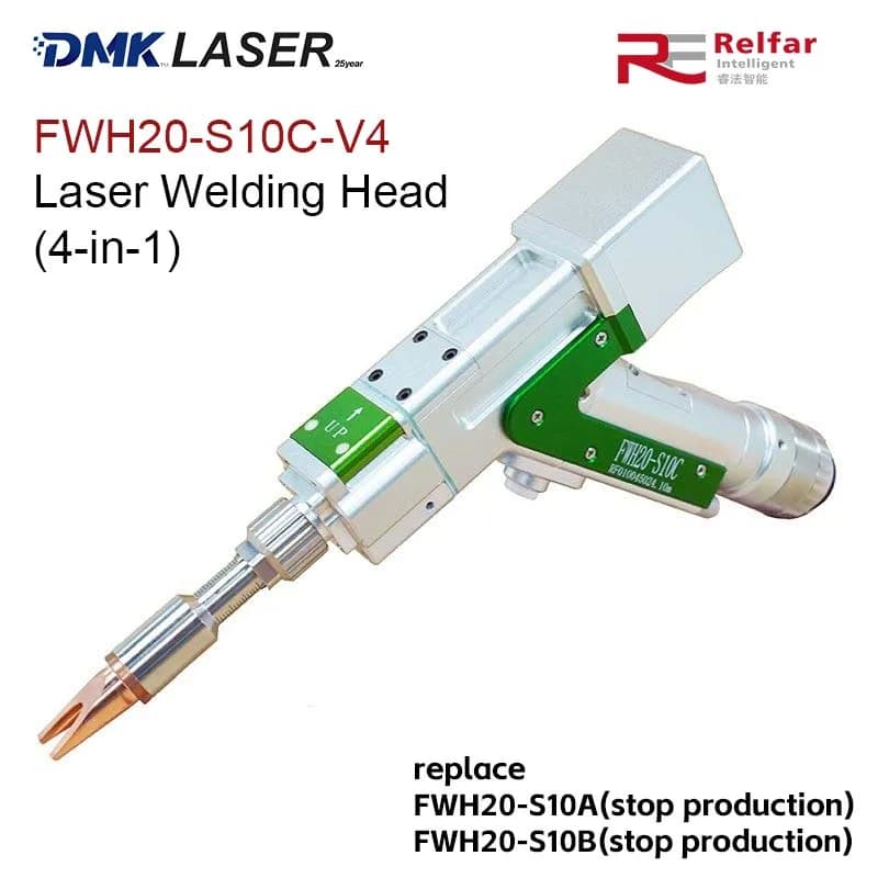 Testa di Saldatura Laser Portatile Relfar FWH20-S10C V4 a Pendolo Singolo, 4-in-1 per Saldatura/Taglio/Pulizia, Sostituisce FWH20-S10A S10B