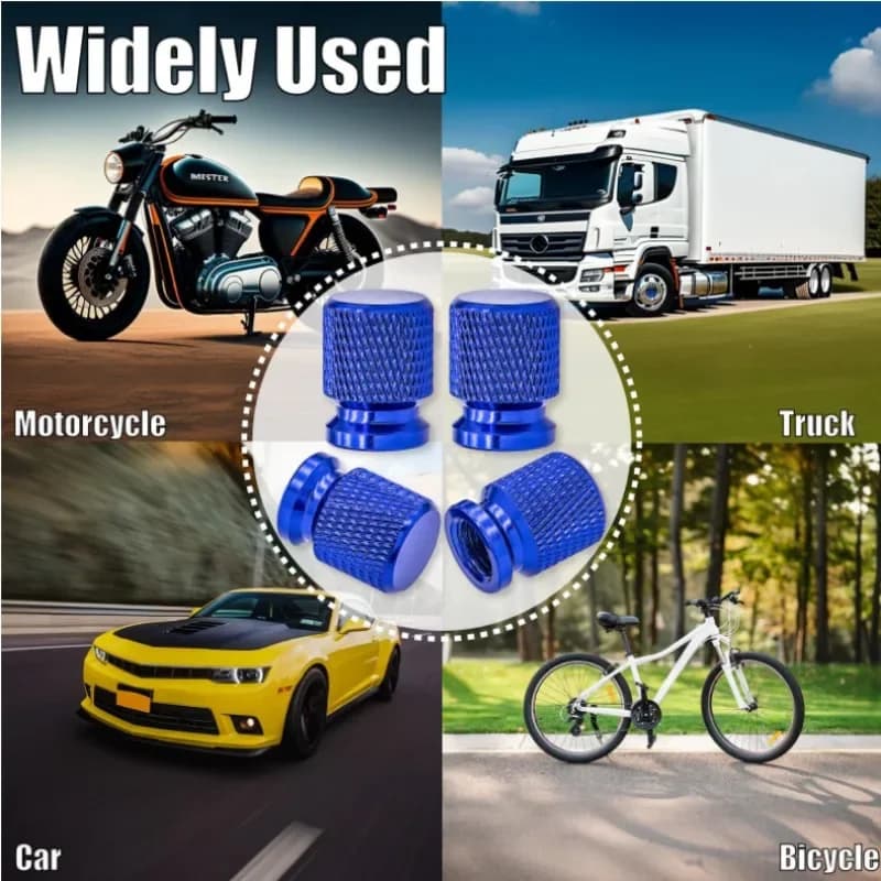 4Pcs 12mm Mesh Tire Valve Caps Strong Sealing Aluminum Alloy for Bicycle Motorcycle Car Wheel