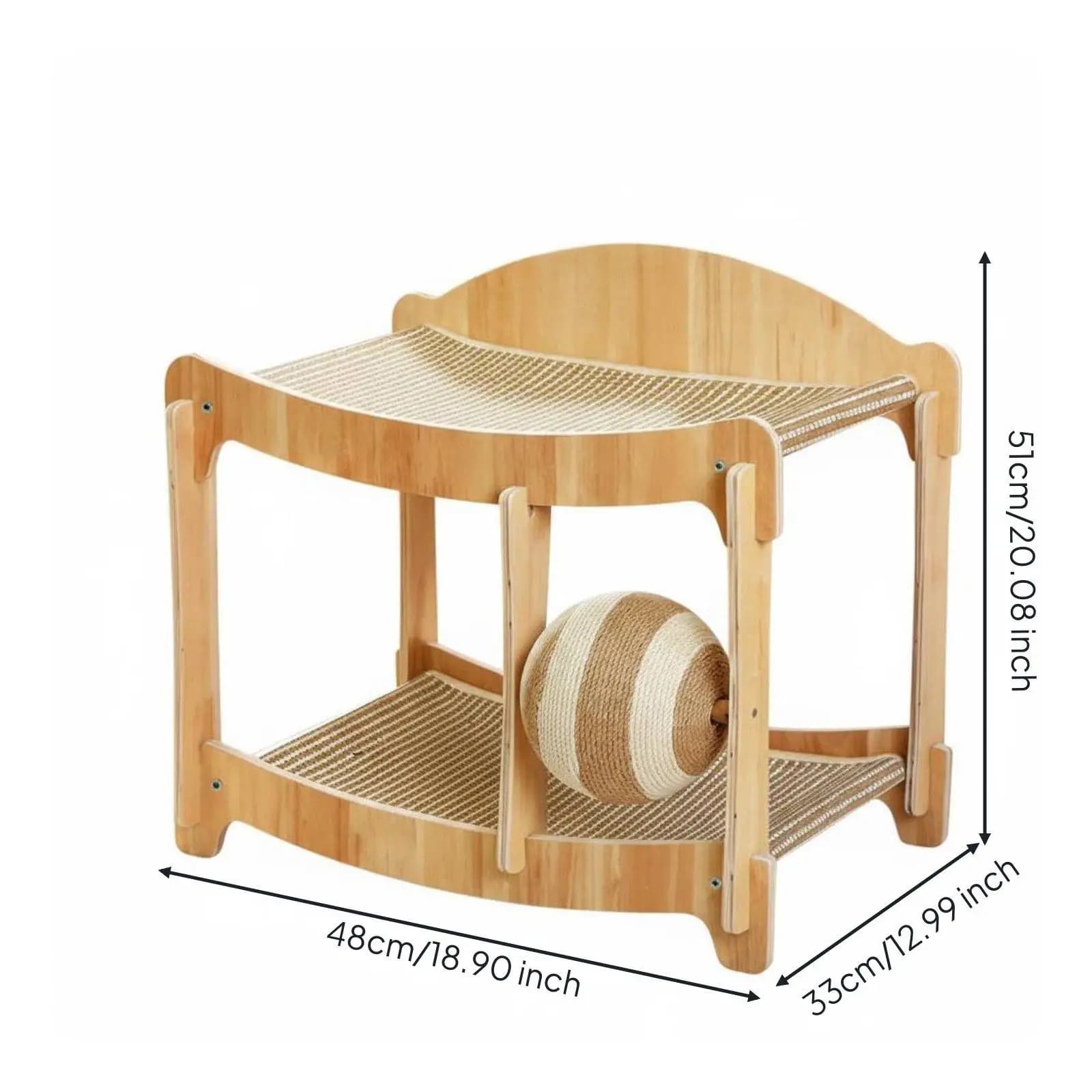 Cat Scratcher Hammock 2-Tier Cat Bed Multi-Functional Animal Habitat for Indoor