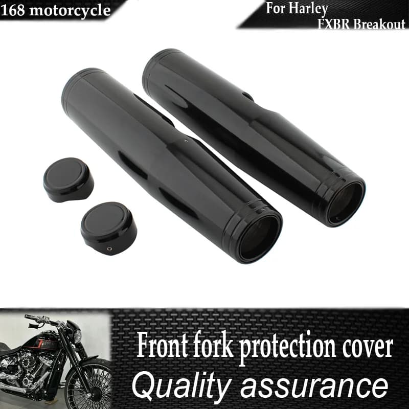 For Harley FXBR Softail Breakout 114 117 2018-2026 Motorcycle Aluminum Black Full Front Fork Covers Tube Caps Protector