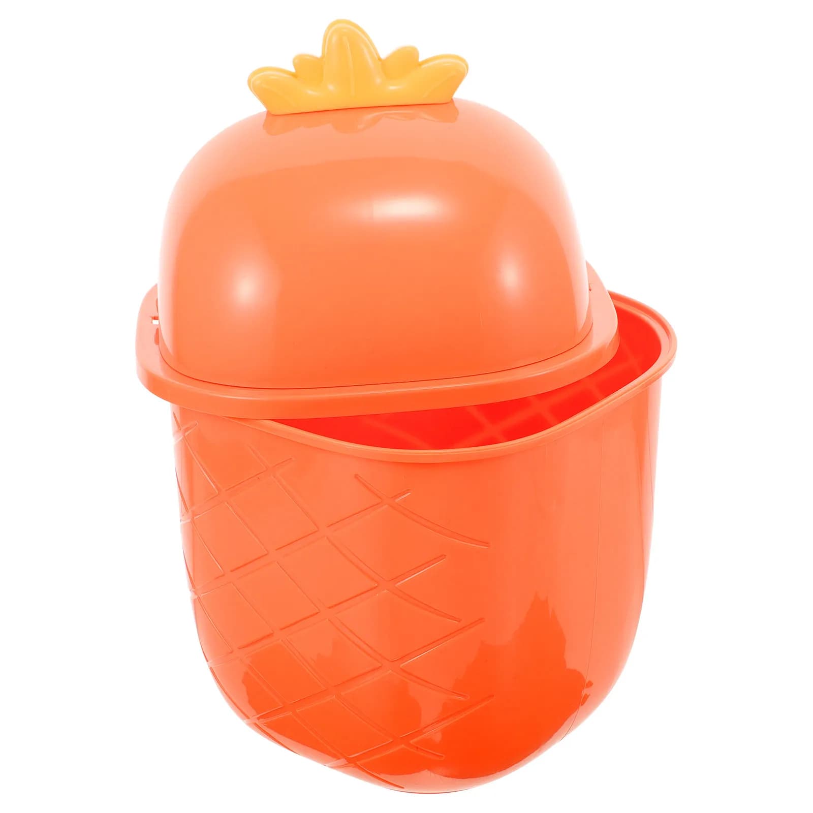 Cestino da scrivania compatto con coperchio per auto, ufficio, casa, piccolo contenitore per rifiuti in plastica, stile Kawaii, anti-odore, creativo