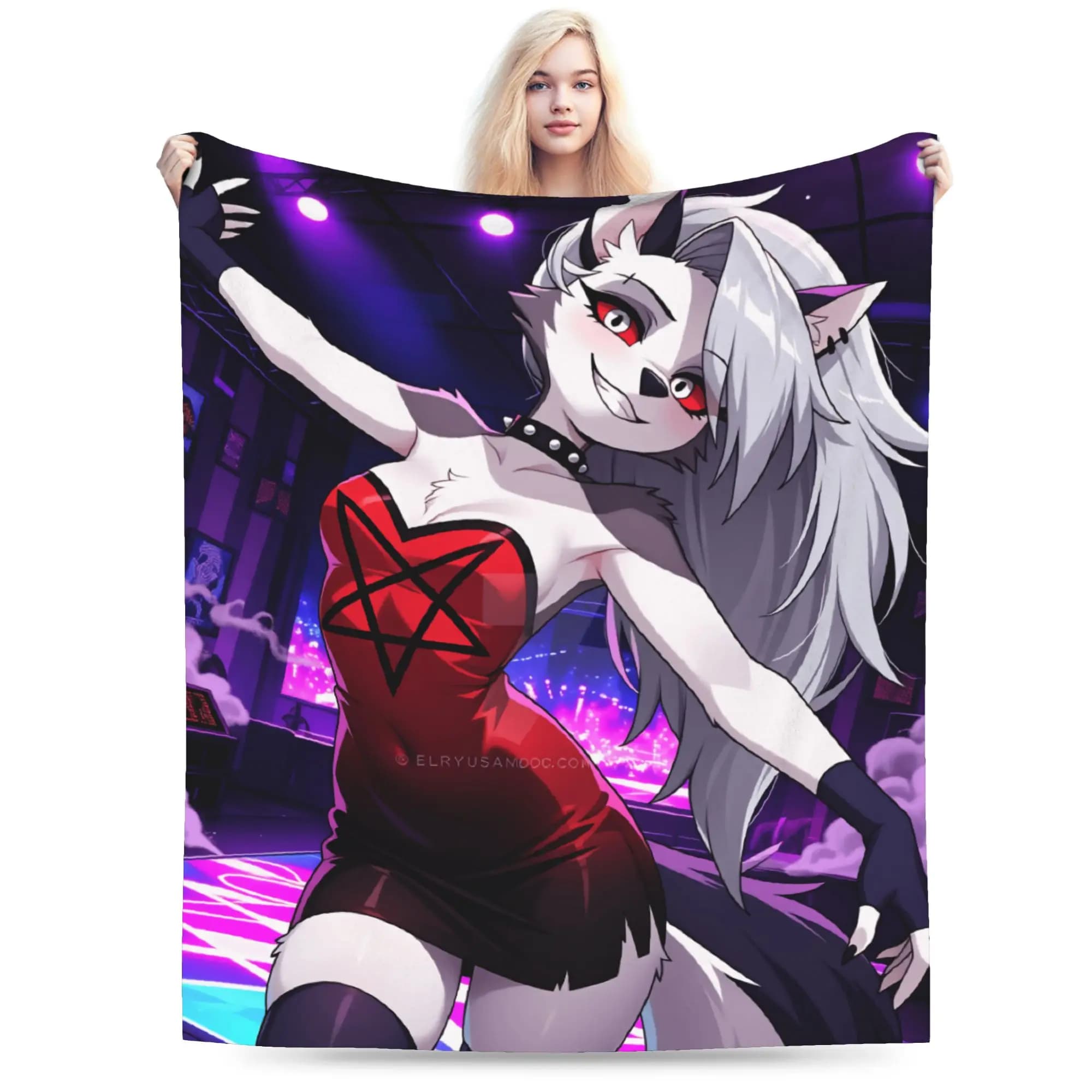 Soft cover Boy Girl Camping Loona Shooting cover Helluva Boss Flannel bed for living Comfortable sofa bed
