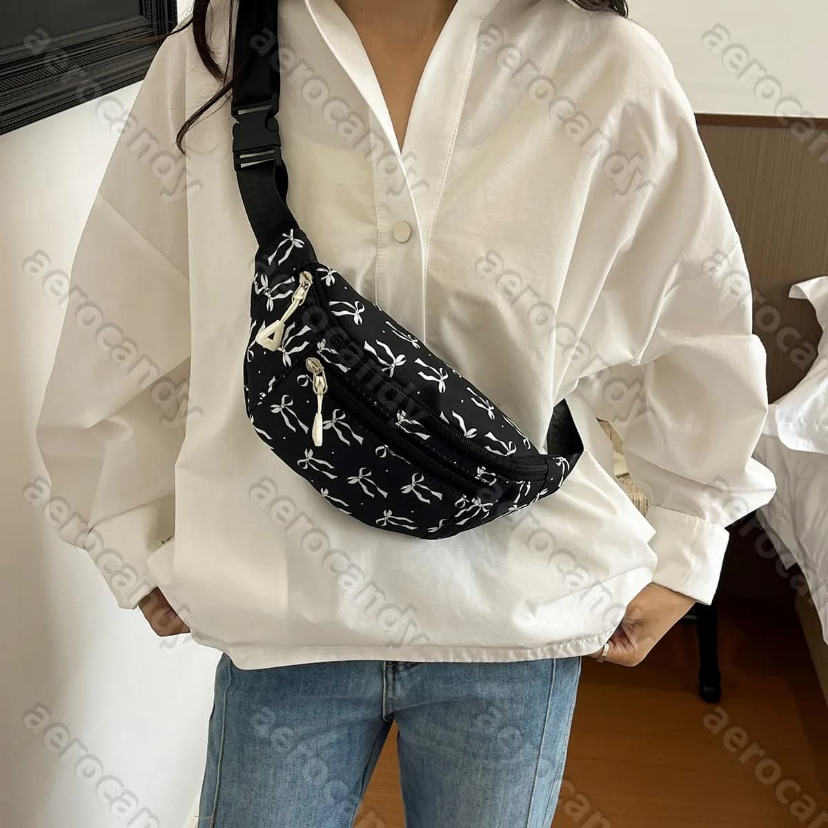 Waist Bag Hands-Free Belt Pouch Storage Fanny Pack Travel Shopping Outdoor Crossbody Sling Chest Bag Messenger Shoulder Bags