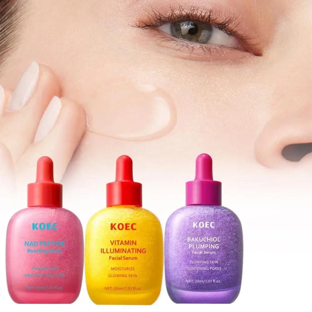 Korean Skincare Bakuchiol Plumping Serum And Vitamin C Brightening Serum For Fading Acne Scars On The Face Skin Care